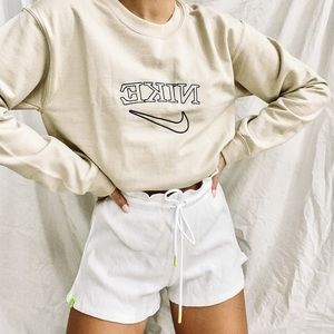 Beige/Tan Nike Spellout Crewneck